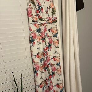 Floral Sleeveless jumpsuit - Cream and Pink perfect for Easter